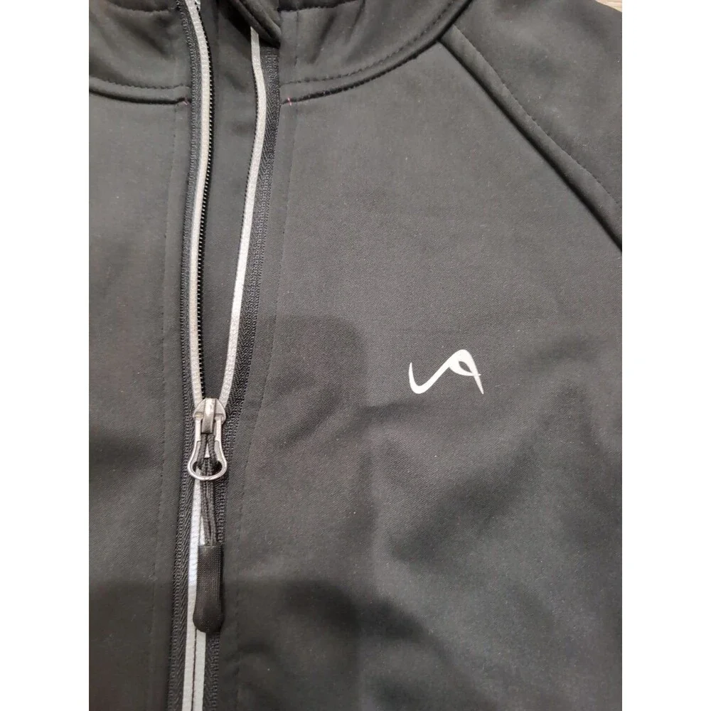 VERTICAL 9 YOUTH FULL ZIP JACKET SIZE LARGE 14  BLACK W/REFLECTIVE LOGO